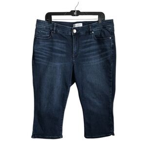 Lane Bryant Women’s 16 Dark Blue Signature Fit Cropped Capri Denim Jeans in EUC